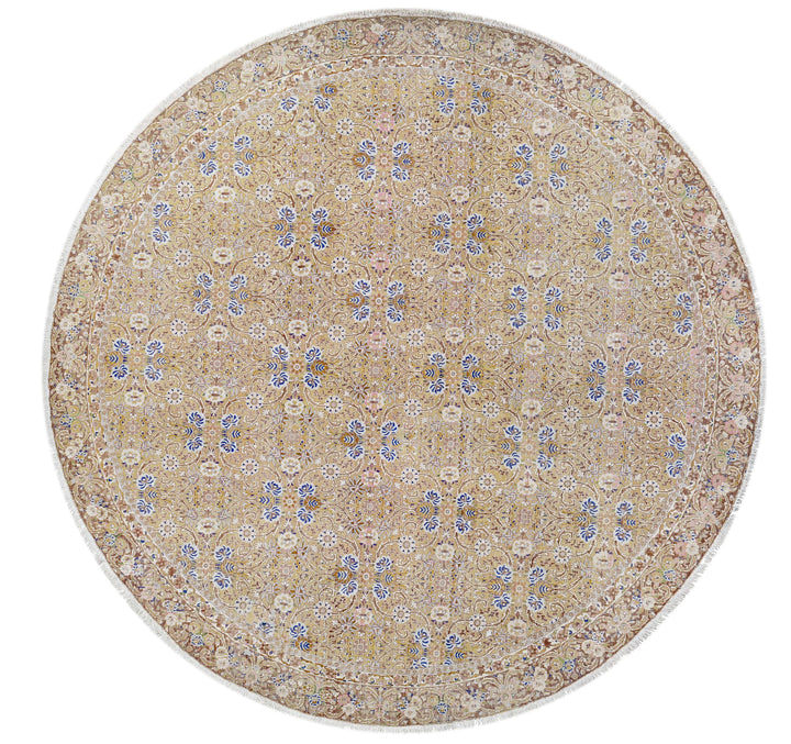 Hand Knotted Vintage Persian Tabriz Wool Rug 9' 2" x 9' 7" - No. AT68671