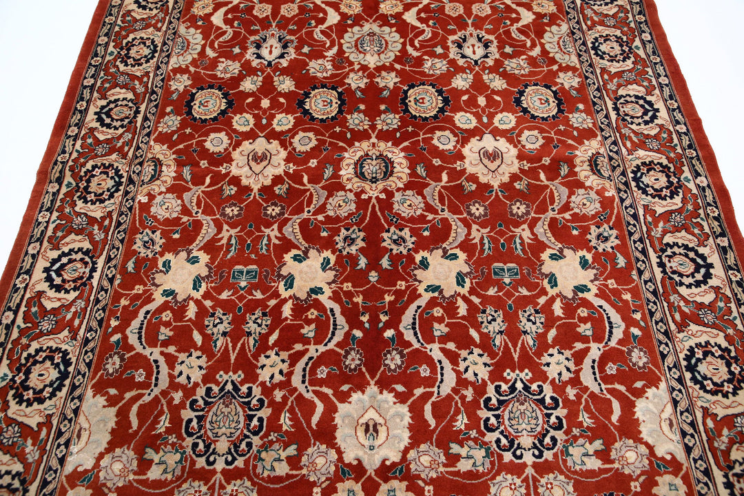 Hand Knotted Persian Tabriz Wool Rug 5' 8" x 8' 10" - No. AT63240
