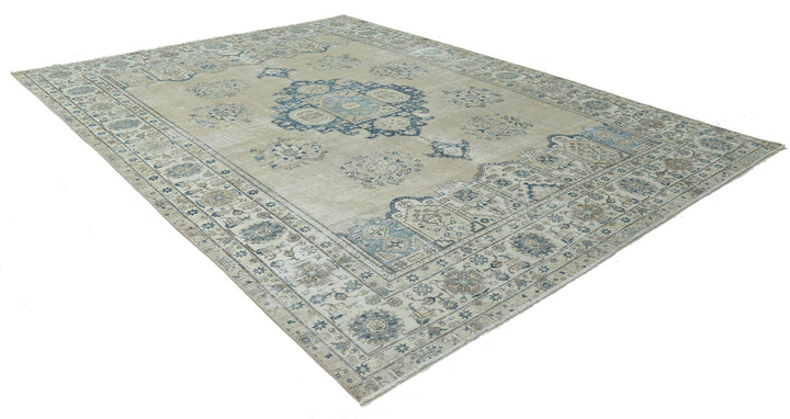 Hand Knotted Vintage Persian Tabriz Wool Rug 9' 8" x 13' 1" - No. AT54601