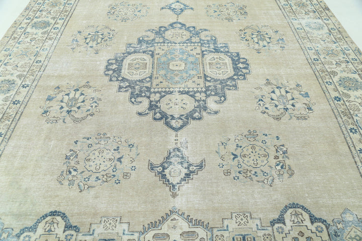 Hand Knotted Vintage Persian Tabriz Wool Rug 9' 8" x 13' 1" - No. AT54601