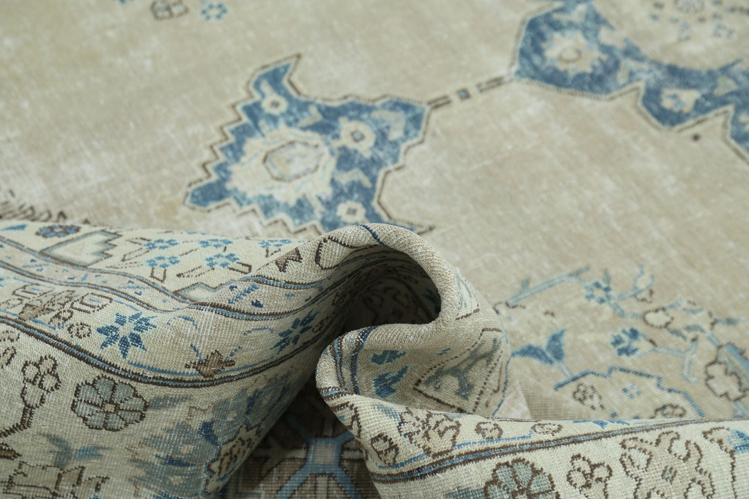 Hand Knotted Vintage Persian Tabriz Wool Rug 9' 8" x 13' 1" - No. AT54601