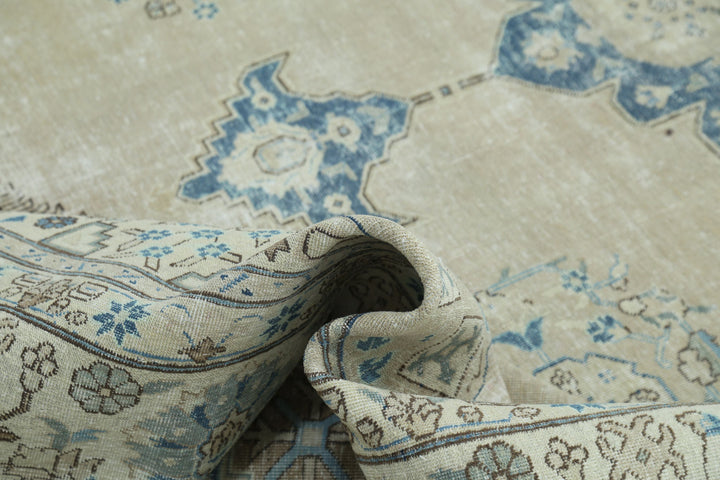 Hand Knotted Vintage Persian Tabriz Wool Rug 9' 8" x 13' 1" - No. AT54601