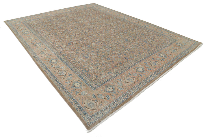 Hand Knotted Vintage Persian Tabriz Wool Rug 9' 7" x 12' 7" - No. AT37496