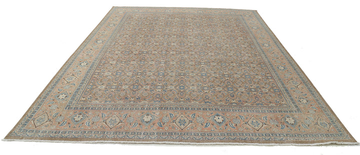 Hand Knotted Vintage Persian Tabriz Wool Rug 9' 7" x 12' 7" - No. AT37496