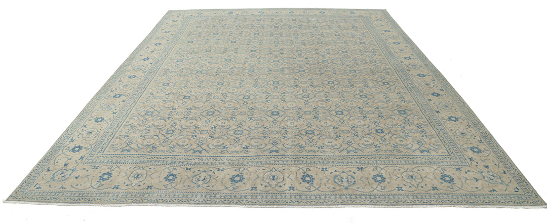 Hand Knotted Vintage Persian Tabriz Wool Rug 10' 0" x 13' 1" - No. AT72085