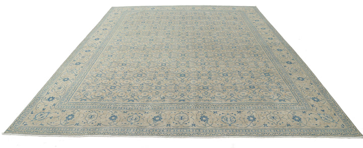 Hand Knotted Vintage Persian Tabriz Wool Rug 10' 0" x 13' 1" - No. AT72085