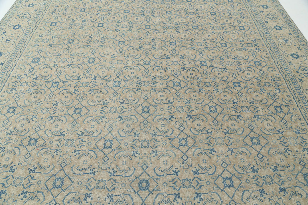 Hand Knotted Vintage Persian Tabriz Wool Rug 10' 0" x 13' 1" - No. AT72085