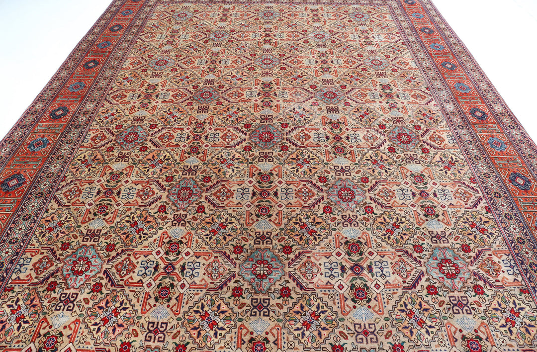 Hand Knotted Persian Tabriz Wool Rug 9' 8" x 11' 10" - No. AT56241