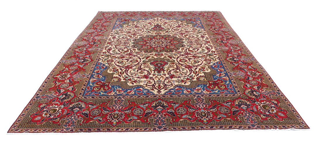 Hand Knotted Persian Tabriz Wool Rug 8' 5" x 12' 9" - No. AT64958
