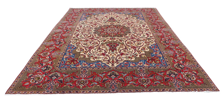 Hand Knotted Persian Tabriz Wool Rug 8' 5" x 12' 9" - No. AT64958