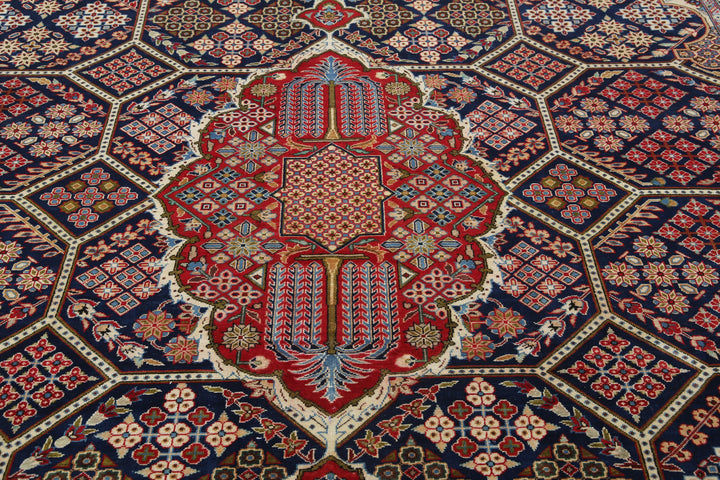 Hand Knotted Persian Tabriz Wool Rug 10' 6" x 14' 5" - No. AT30261