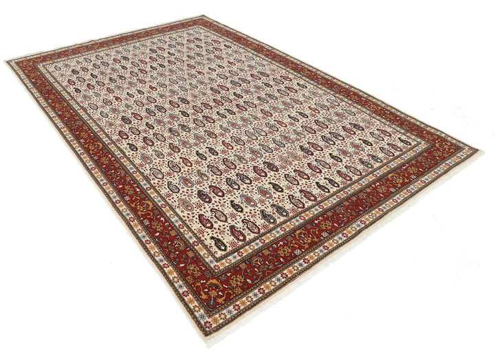 Hand Knotted Persian Tabriz Wool Rug 6' 5" x 9' 5" - No. AT42544