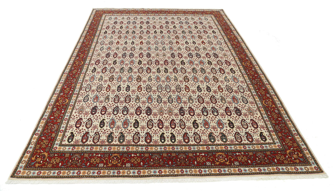 Hand Knotted Persian Tabriz Wool Rug 6' 5" x 9' 5" - No. AT42544