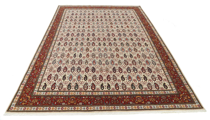 Hand Knotted Persian Tabriz Wool Rug 6' 5" x 9' 5" - No. AT42544