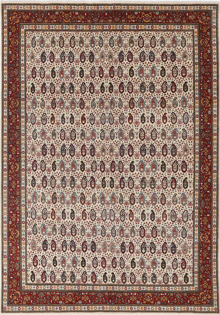 Hand Knotted Persian Tabriz Wool Rug 6' 5" x 9' 5" - No. AT42544