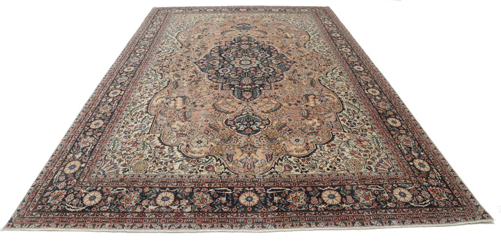 Hand Knotted Vintage Persian Tabriz Wool Rug 8' 3" x 12' 11" - No. AT56164