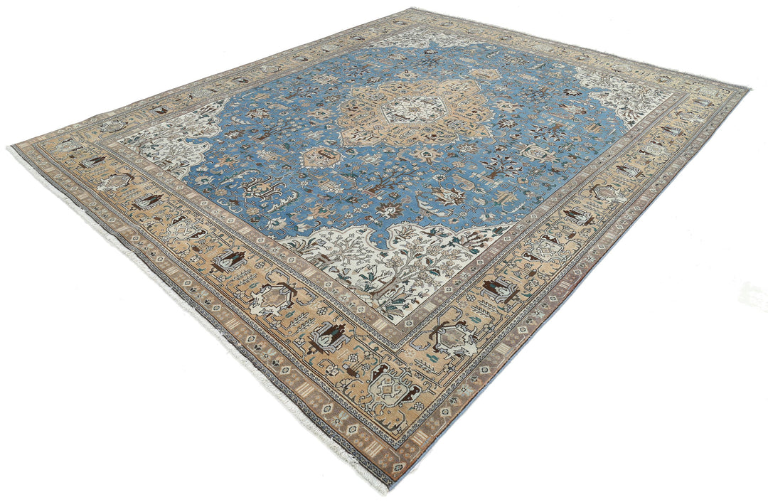 Hand Knotted Antique Persian Tabriz Wool Rug 9' 8" x 12' 1" - No. AT29204