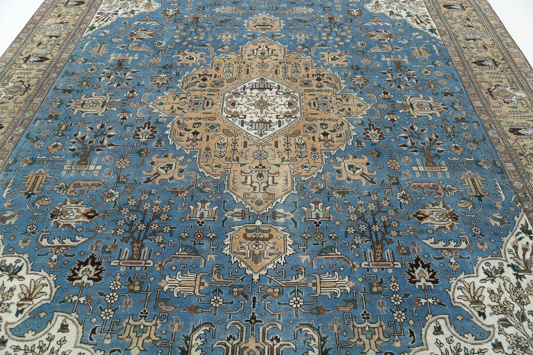 Hand Knotted Antique Persian Tabriz Wool Rug 9' 8" x 12' 1" - No. AT29204