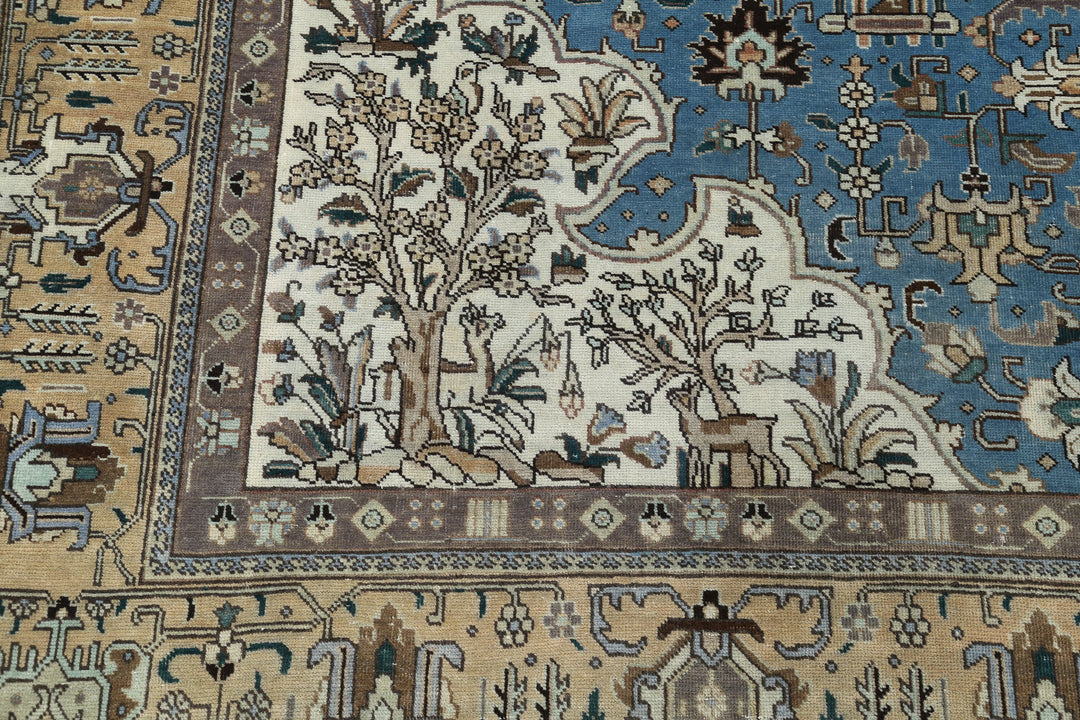 Hand Knotted Antique Persian Tabriz Wool Rug 9' 8" x 12' 1" - No. AT29204
