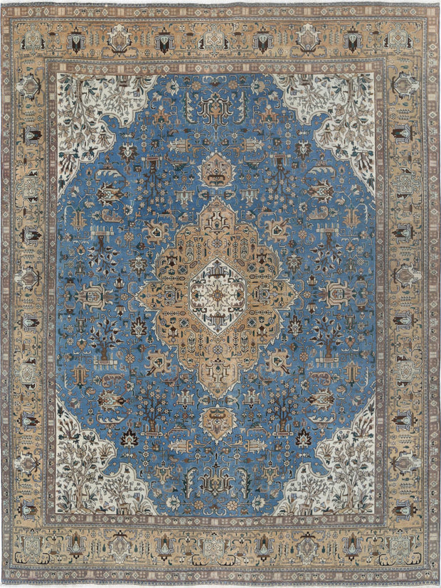 Hand Knotted Antique Persian Tabriz Wool Rug 9' 8" x 12' 1" - No. AT29204