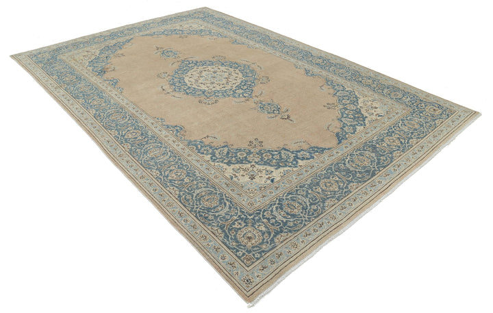 Hand Knotted Vintage Persian Tabriz Wool Rug 7' 4" x 11' 1" - No. AT85470