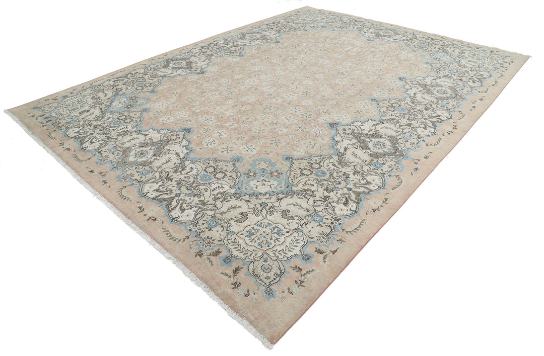 Hand Knotted Vintage Persian Tabriz Wool Rug 9' 9" x 12' 11" - No. AT51713