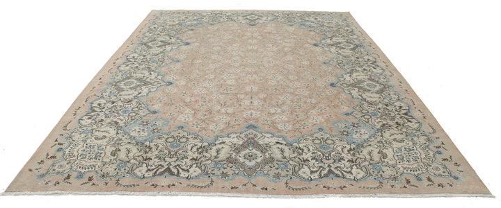 Hand Knotted Vintage Persian Tabriz Wool Rug 9' 9" x 12' 11" - No. AT51713