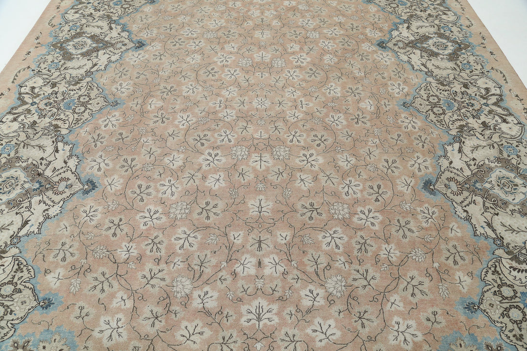 Hand Knotted Vintage Persian Tabriz Wool Rug 9' 9" x 12' 11" - No. AT51713