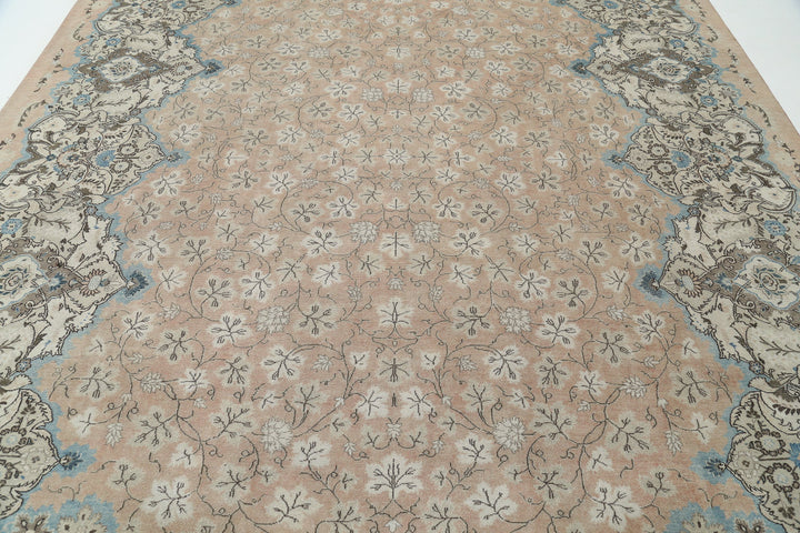 Hand Knotted Vintage Persian Tabriz Wool Rug 9' 9" x 12' 11" - No. AT51713