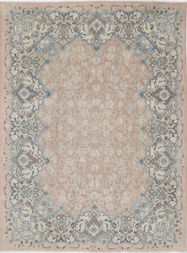 Hand Knotted Vintage Persian Tabriz Wool Rug 9' 9" x 12' 11" - No. AT51713