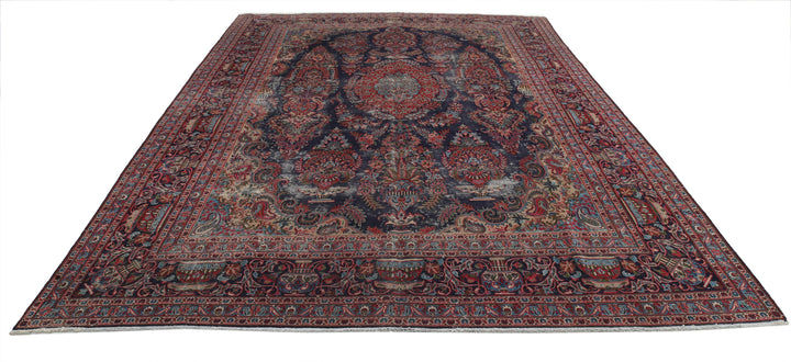 Hand Knotted Vintage Persian Tabriz Wool Rug 9' 6" x 12' 11" - No. AT93292