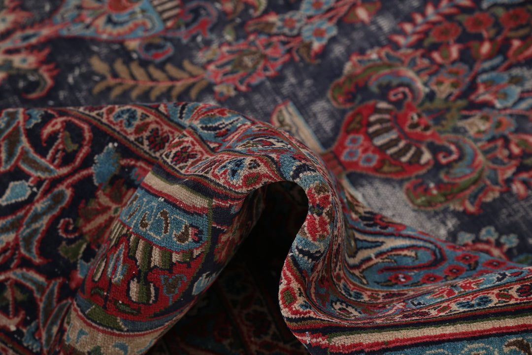 Hand Knotted Vintage Persian Tabriz Wool Rug 9' 6" x 12' 11" - No. AT93292