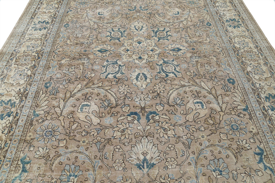 Hand Knotted Vintage Persian Tabriz Wool Rug 8' 3" x 11' 3" - No. AT40329