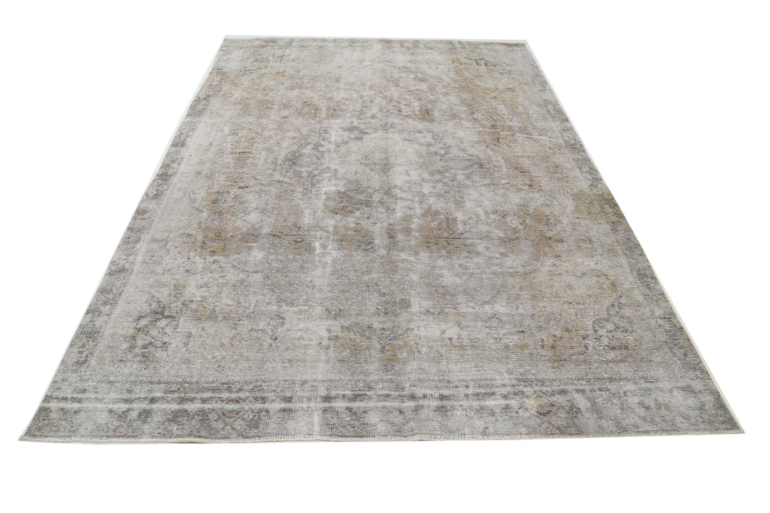 Hand Knotted Vintage Persian Tabriz Wool Rug 6' 11" x 10' 1" - No. AT70408