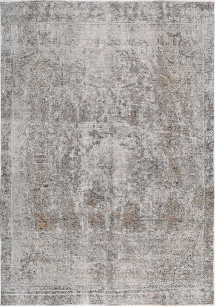 Hand Knotted Vintage Persian Tabriz Wool Rug 6' 11" x 10' 1" - No. AT70408