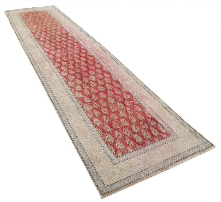 Hand Knotted Vintage Persian Tabriz Wool Rug 3' 2" x 13' 0" - No. AT19604