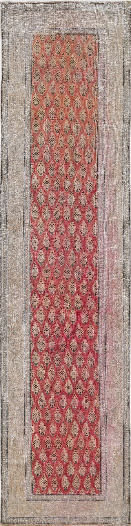 Hand Knotted Vintage Persian Tabriz Wool Rug 3' 2" x 13' 0" - No. AT19604