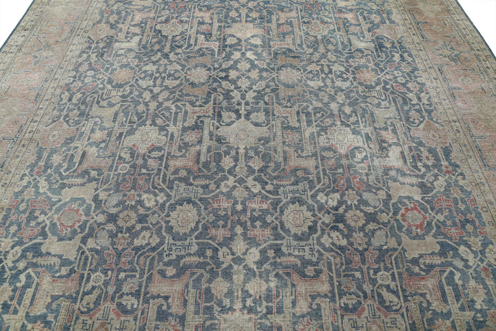 Hand Knotted Vintage Persian Tabriz Wool Rug 9' 5" x 12' 6" - No. AT42713
