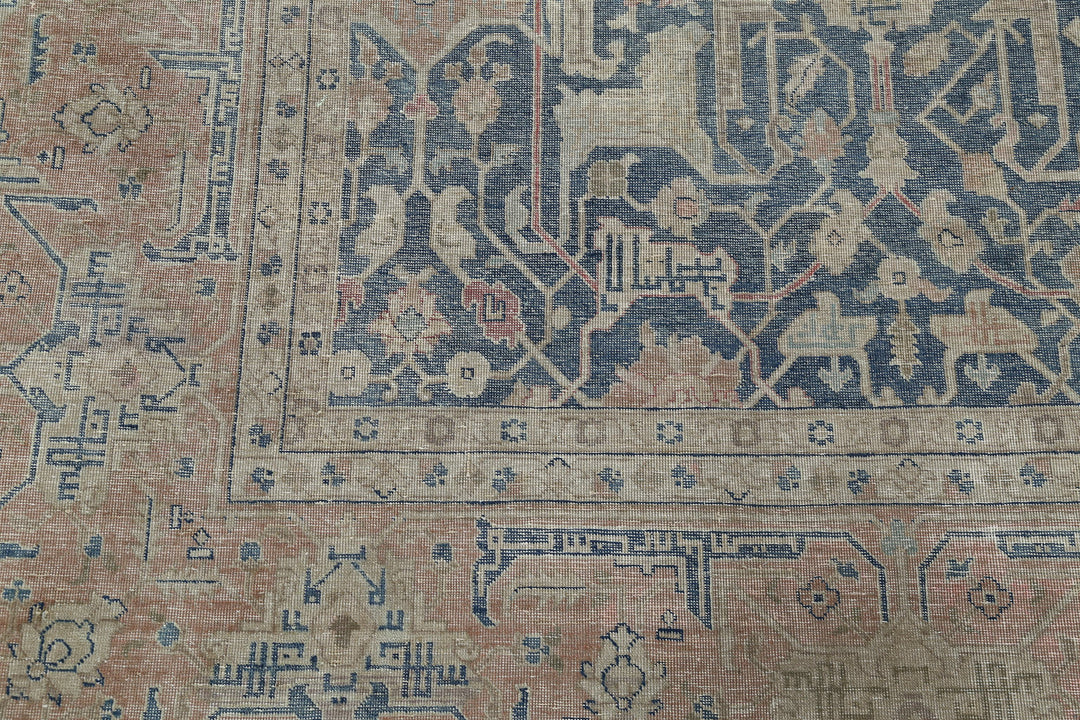 Hand Knotted Vintage Persian Tabriz Wool Rug 9' 5" x 12' 6" - No. AT42713