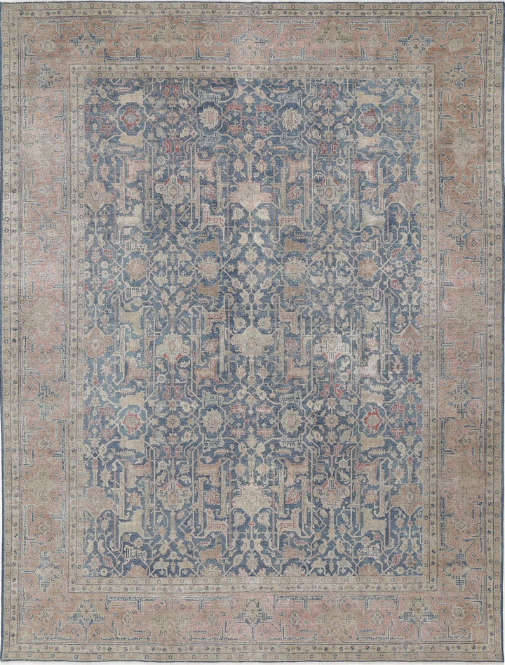 Hand Knotted Vintage Persian Tabriz Wool Rug 9' 5" x 12' 6" - No. AT42713