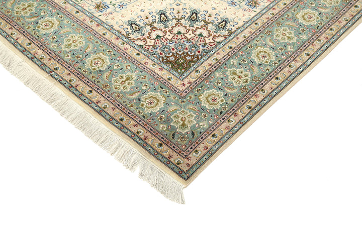 Hand Knotted Masterpiece Persian Tabriz Fine Wool Rug 6' 5" x 6' 7" - No. AT76004