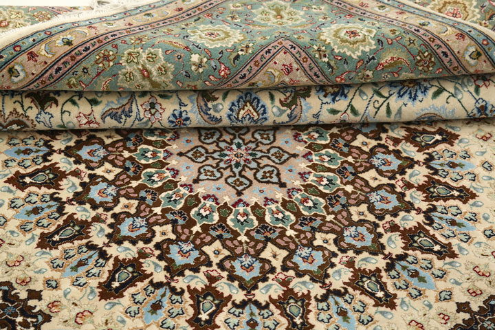 Hand Knotted Masterpiece Persian Tabriz Fine Wool Rug 6' 5" x 6' 7" - No. AT76004