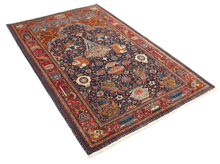 Hand Knotted Antique Persian Tabriz Fine Wool Rug 4' 6" x 6' 9" - No. AT33641