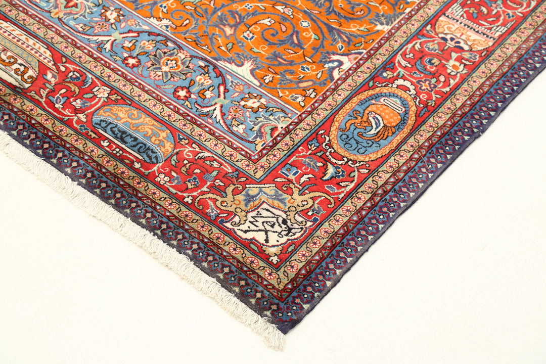 Hand Knotted Antique Persian Tabriz Fine Wool Rug 4' 6" x 6' 9" - No. AT33641