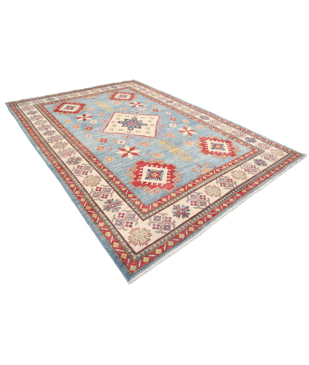 Hand Knotted Tribal Kazak Wool Rug 8' 2" x 11' 6" - No. AT64883