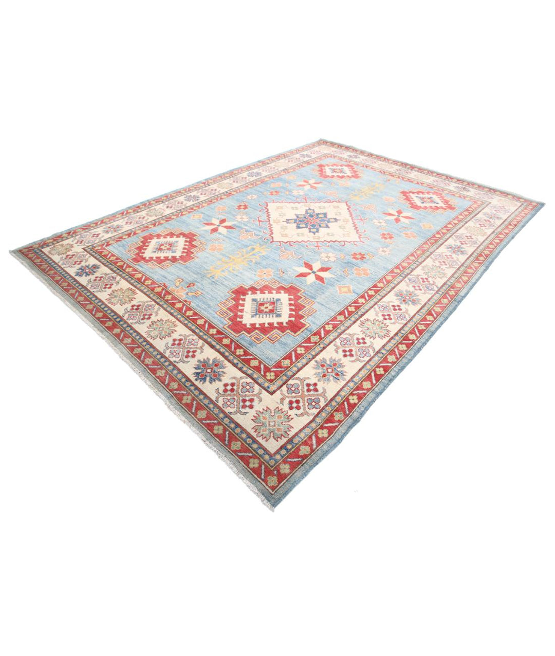 Hand Knotted Tribal Kazak Wool Rug 8' 2" x 11' 6" - No. AT64883