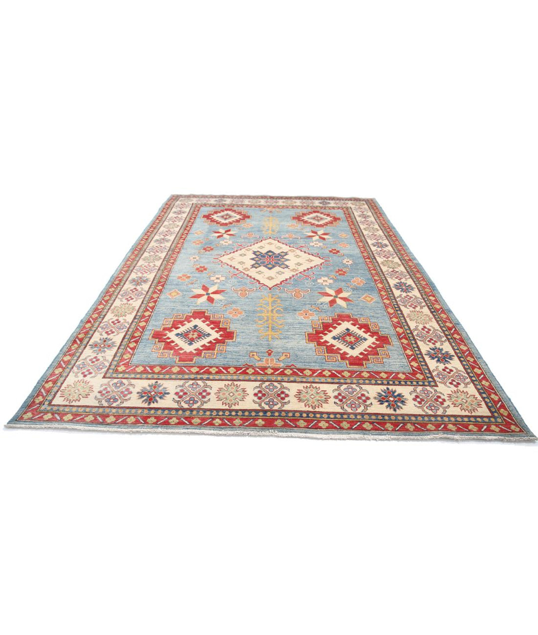 Hand Knotted Tribal Kazak Wool Rug 8' 2" x 11' 6" - No. AT64883