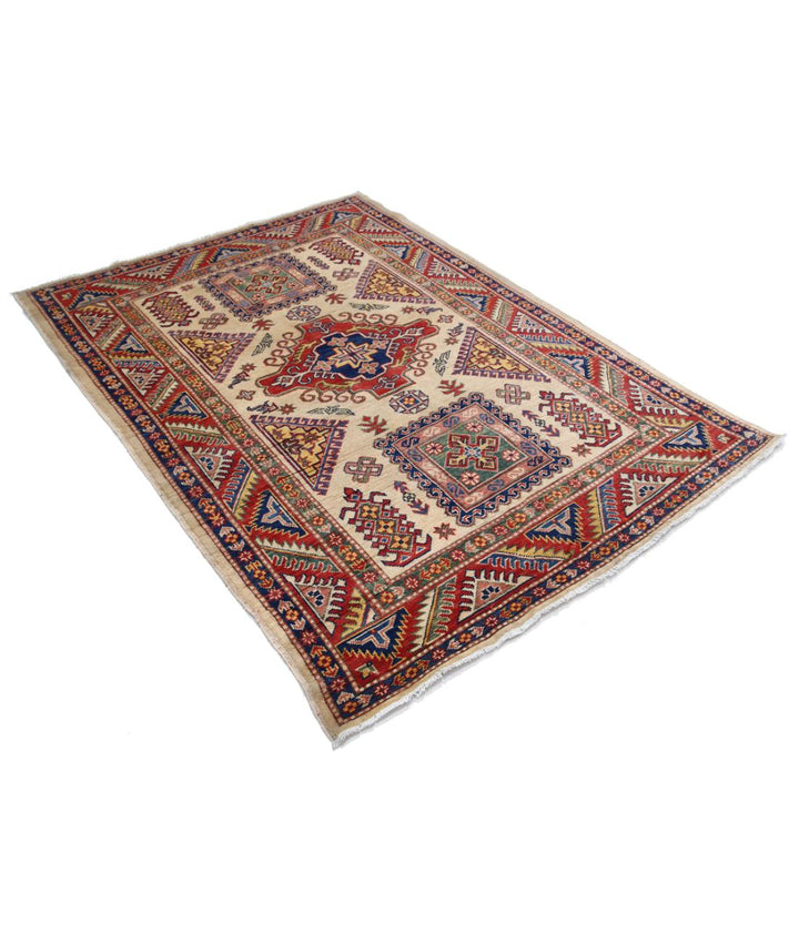 Hand Knotted Tribal Kazak Wool Rug 4' 9" x 6' 7" - No. AT62735