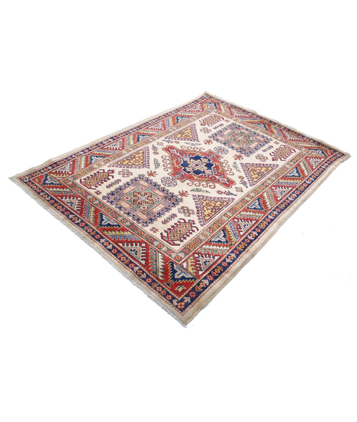 Hand Knotted Tribal Kazak Wool Rug 4' 9" x 6' 7" - No. AT62735
