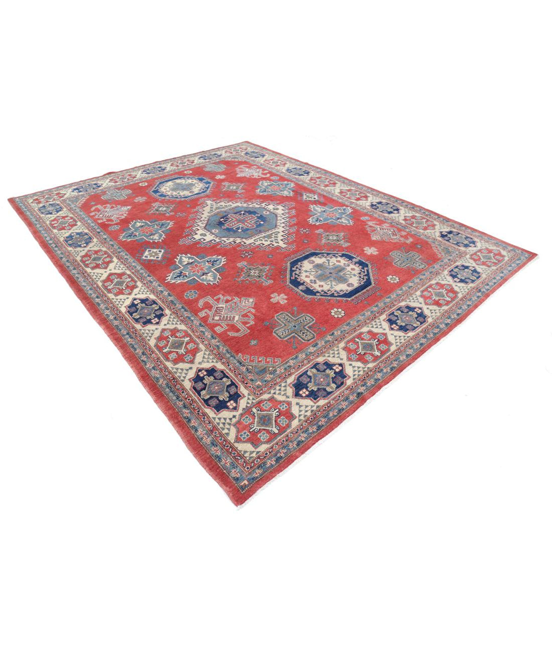 Hand Knotted Tribal Kazak Wool Rug 8' 11" x 11' 2" - No. AT61952